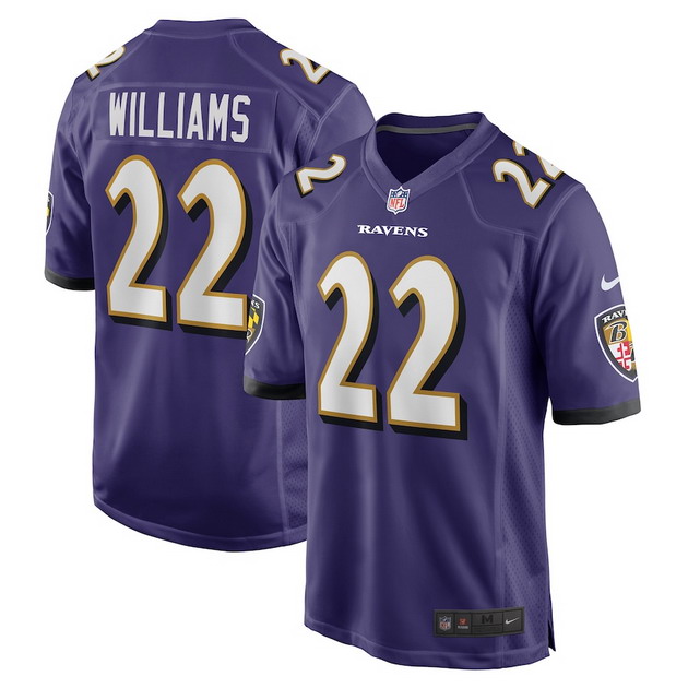 mens nike damarion williams purple baltimore ravens player game jersey